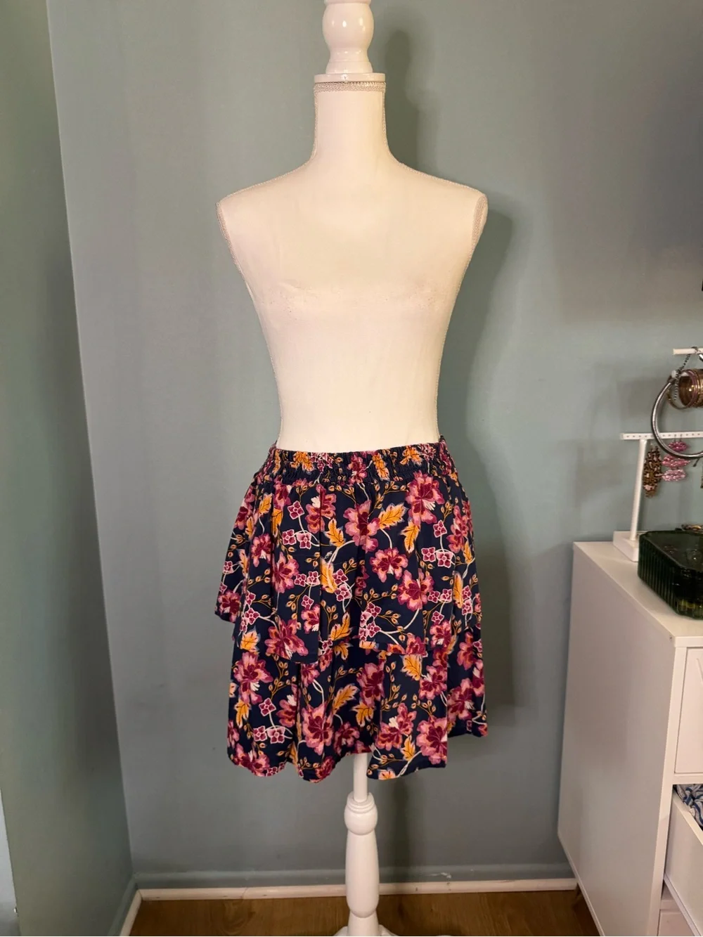 Old Navy Girls Set Fall Floral Skirt Peasant Top XL PLUS